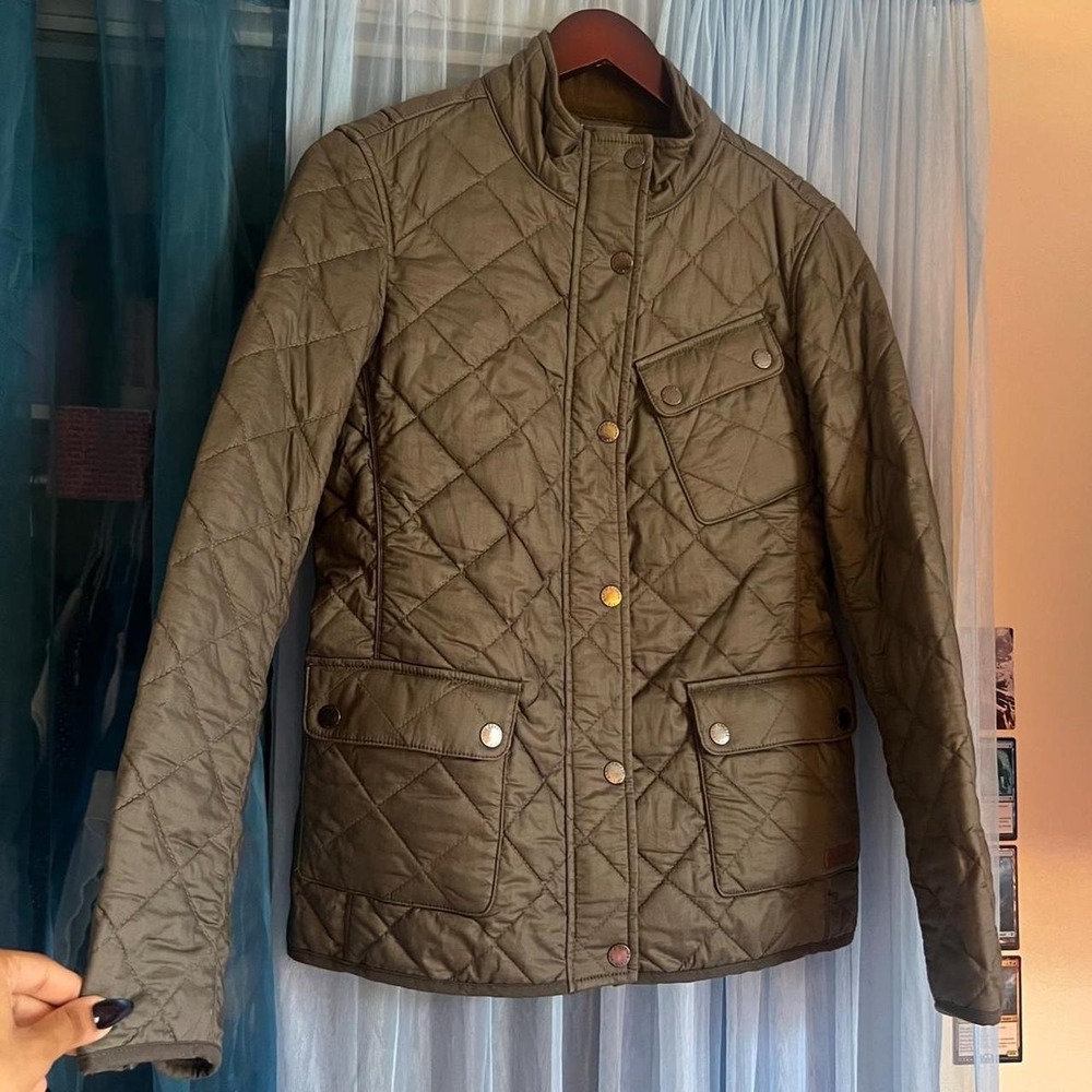 ROOTS Canada Olive Green Quilted Barn Jacket